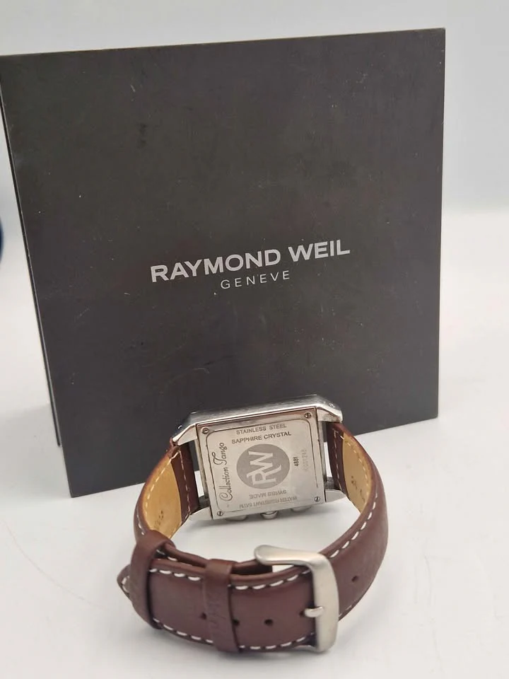 **DEAL** Raymond Weil Tango 4881 "Tank Style" Mens Chronograph With Date - Boxed With Generic Leather Strap - Image 4