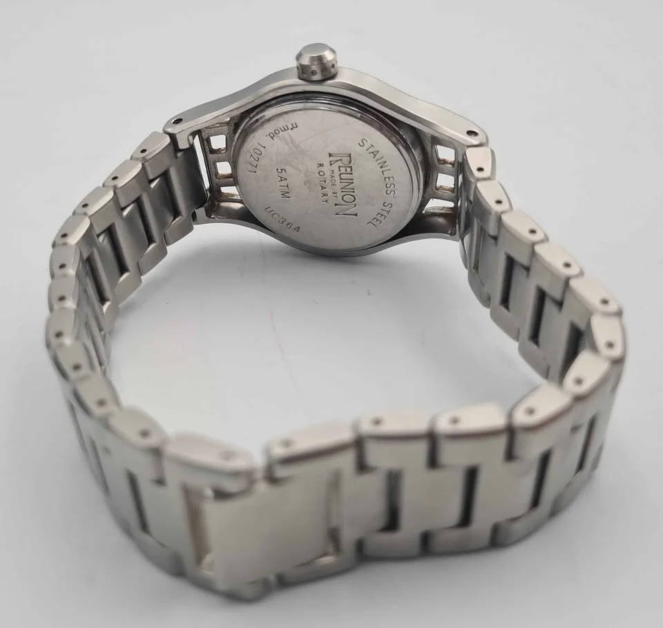 Reunion (Made By Rotary) Quartz Movement Womens Watch With Steel Bracelet, Blue Face & Box - Image 4