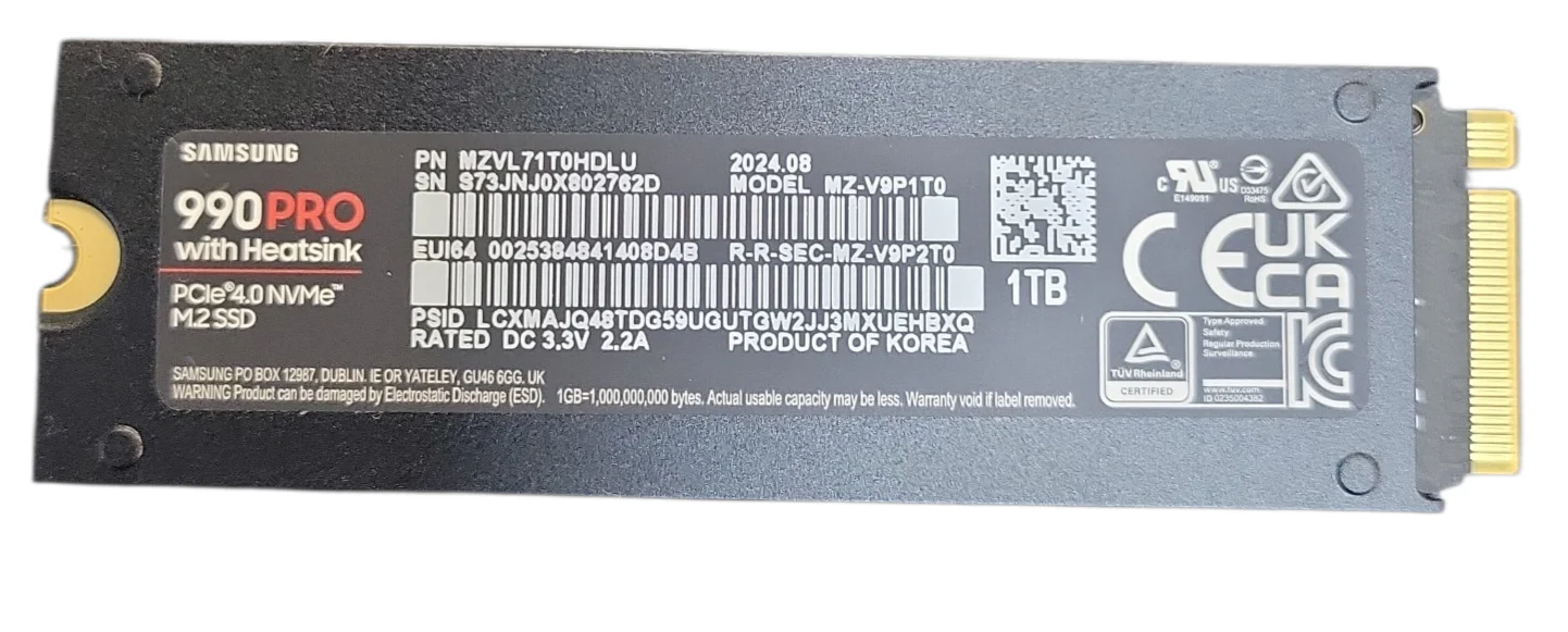 Samsung 990 Pro M.2 SSD - 1TB With Heatsink - Image 4
