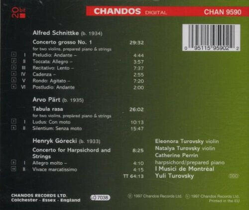 Schnittke* / Pärt* / Górecki* - Yuli Turovsky, I Musici de Montréal, Eleonora Turovsky, Natalya Turovsky, Catherine Perrin – Concerto Grosso No. 1 / T - Image 2