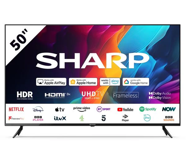 SHARP 4T-C50FJ7KL1FB 50" Smart 4K Ultra HD HDR LED TV **Collection Only**