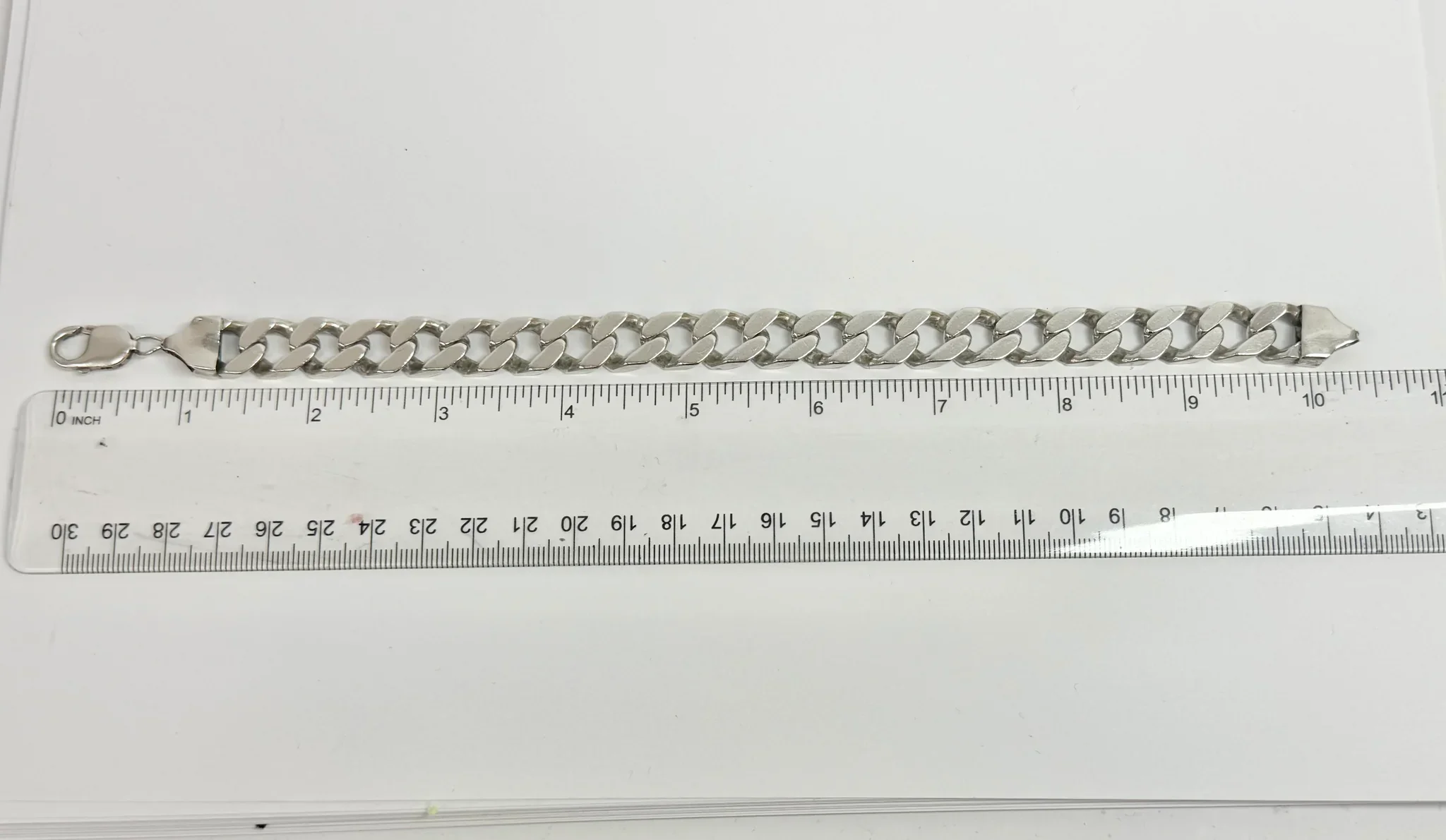 Silver 925 Curb Bracelet 10" - Image 3