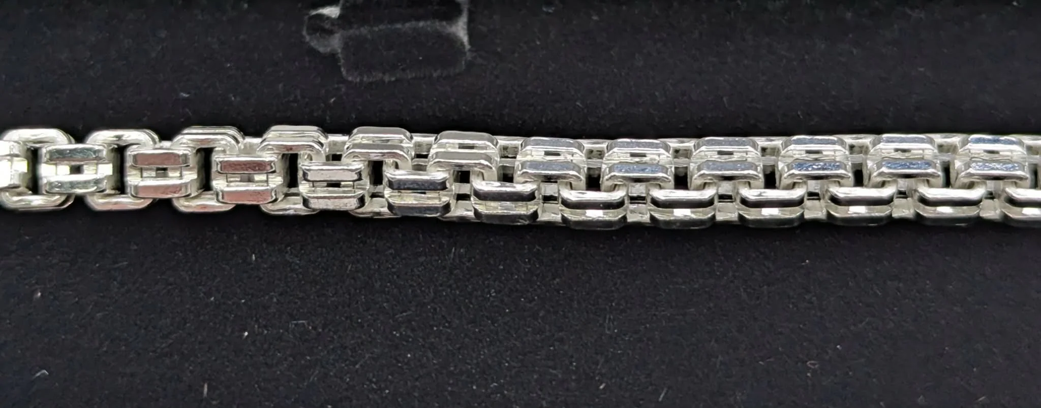 SILVER 925 HALLMARKED, Venetian box link Bracelet With Lobster Lock, 8", 22.5g !BRAND NEW! - Image 4