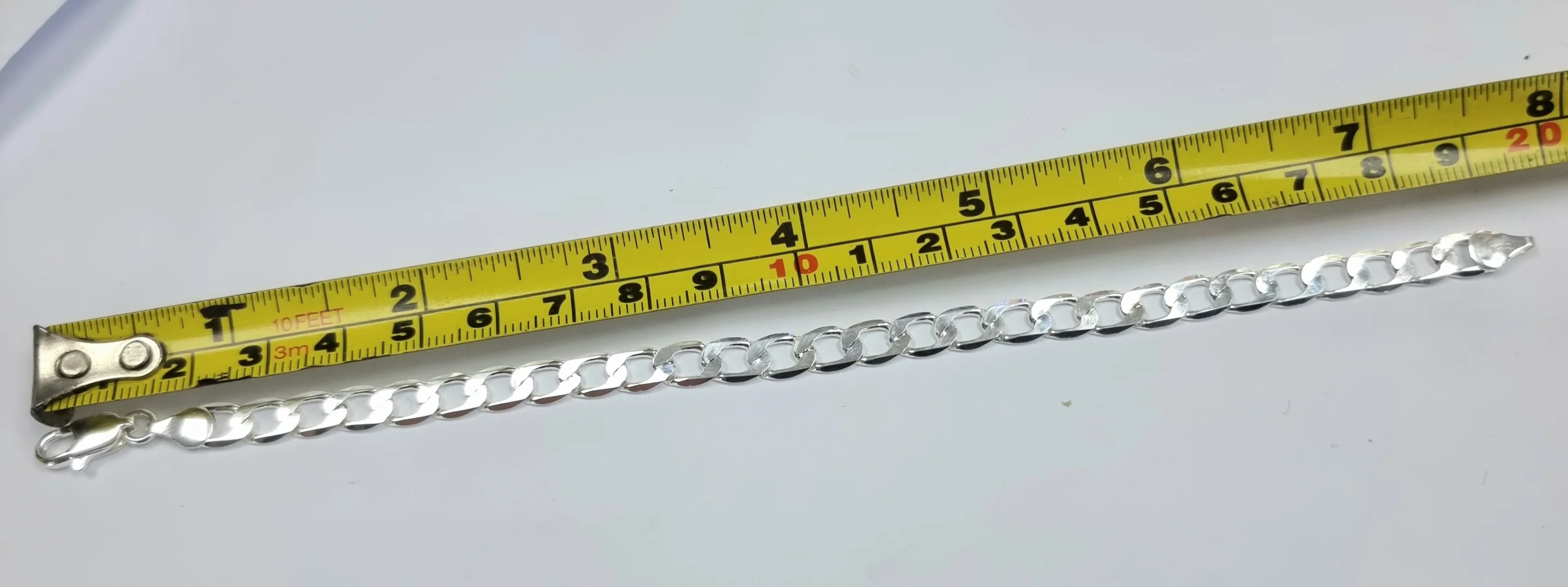 Silver Curb Bracelet 7.5" New - Image 3