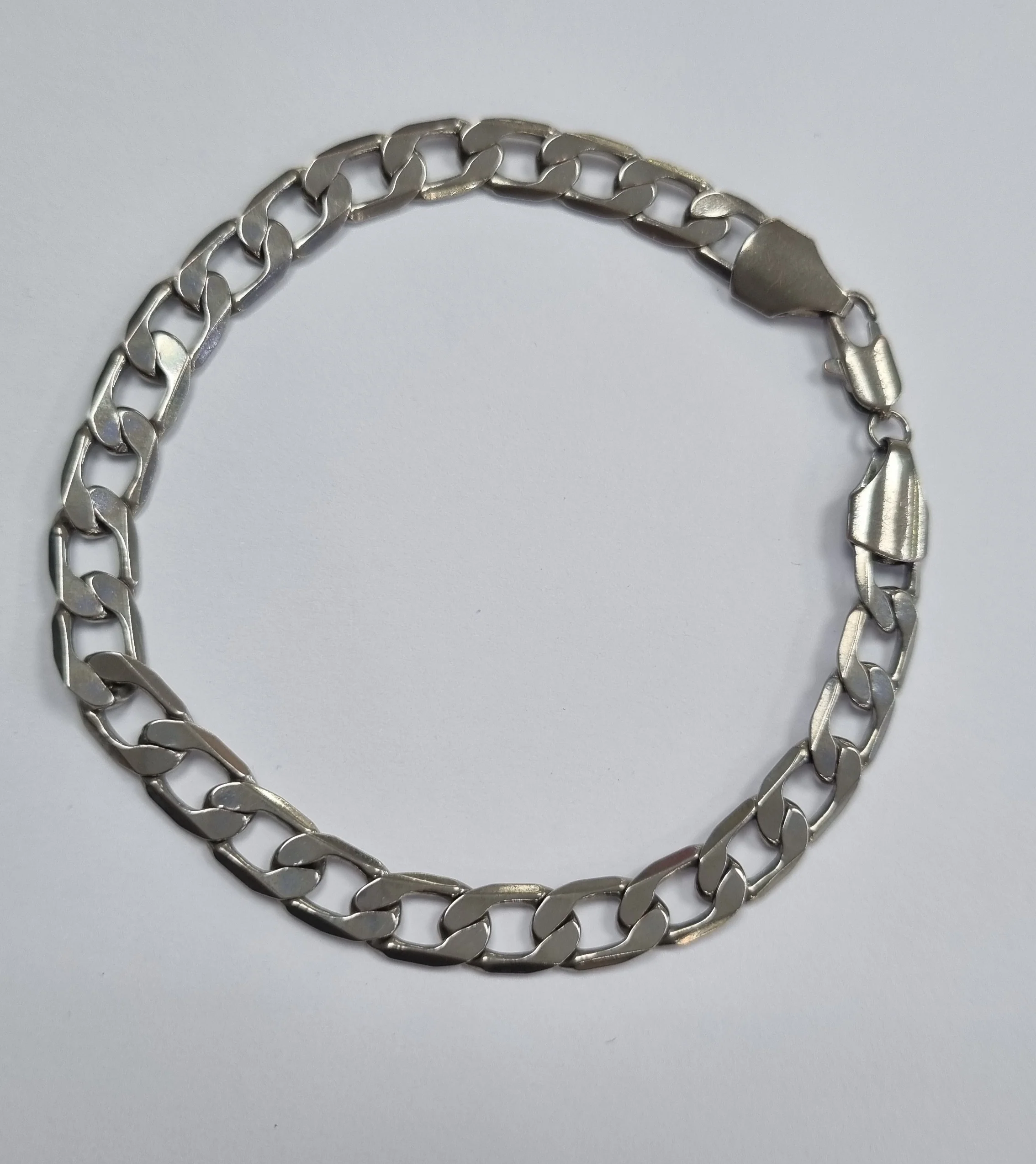 Silver Curb Bracelet 9" - Image 4