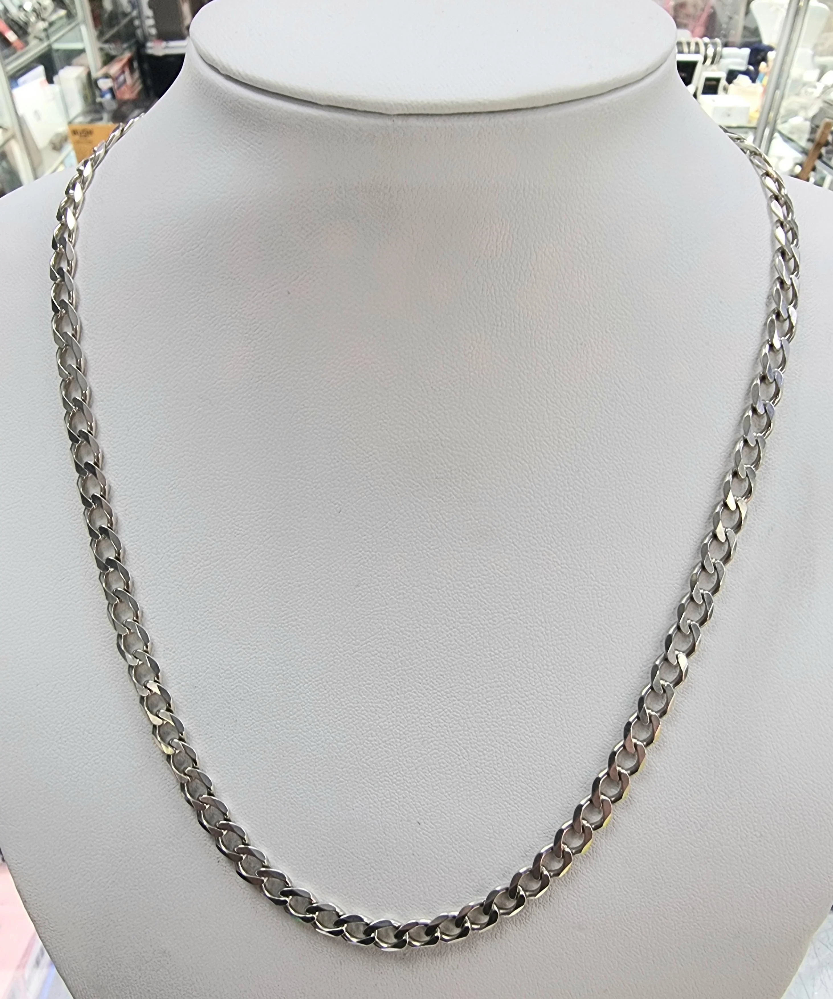 Silver Curb Chain 20"