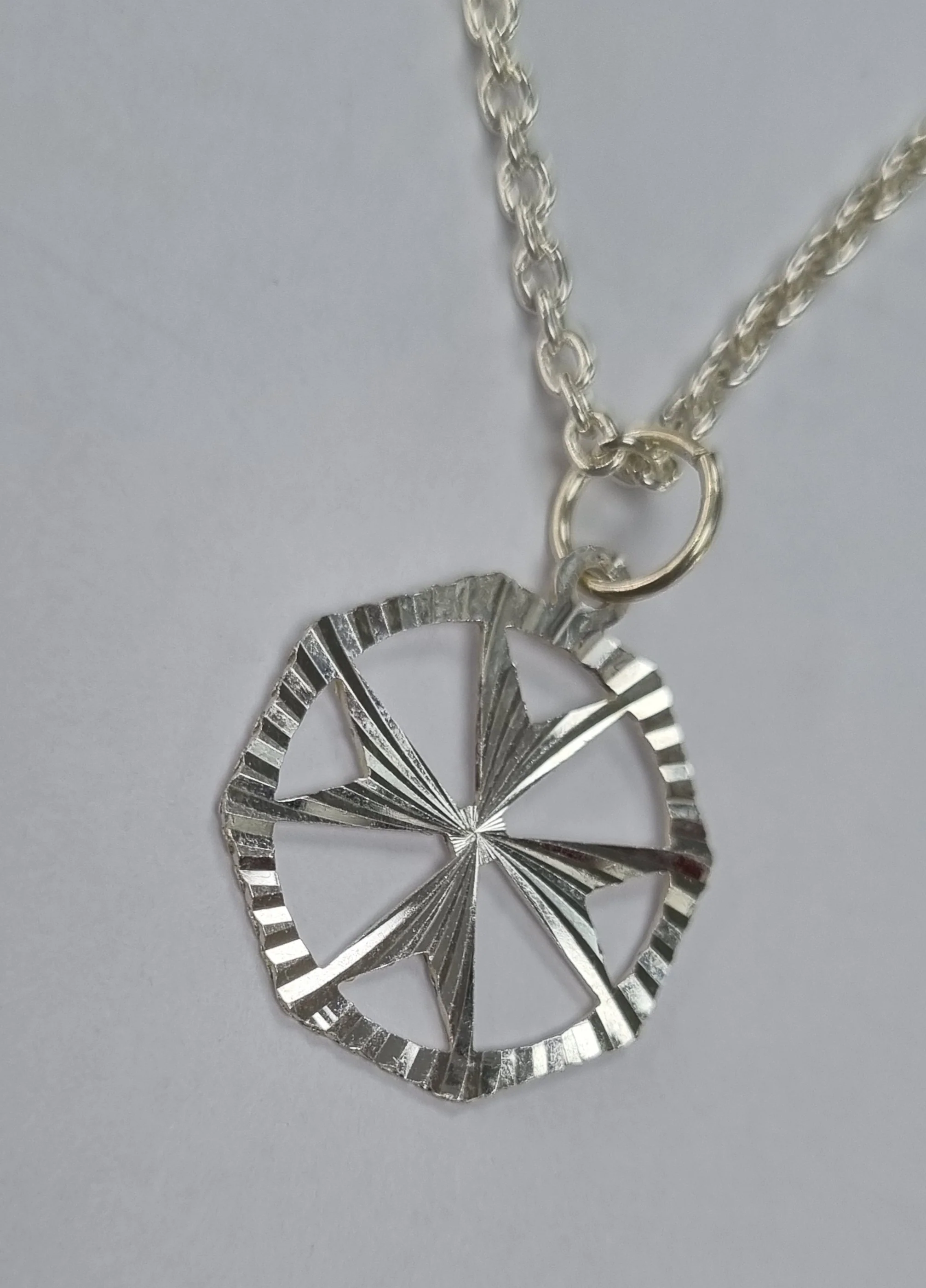 Silver Maltese Cross Necklace 16" - Image 2