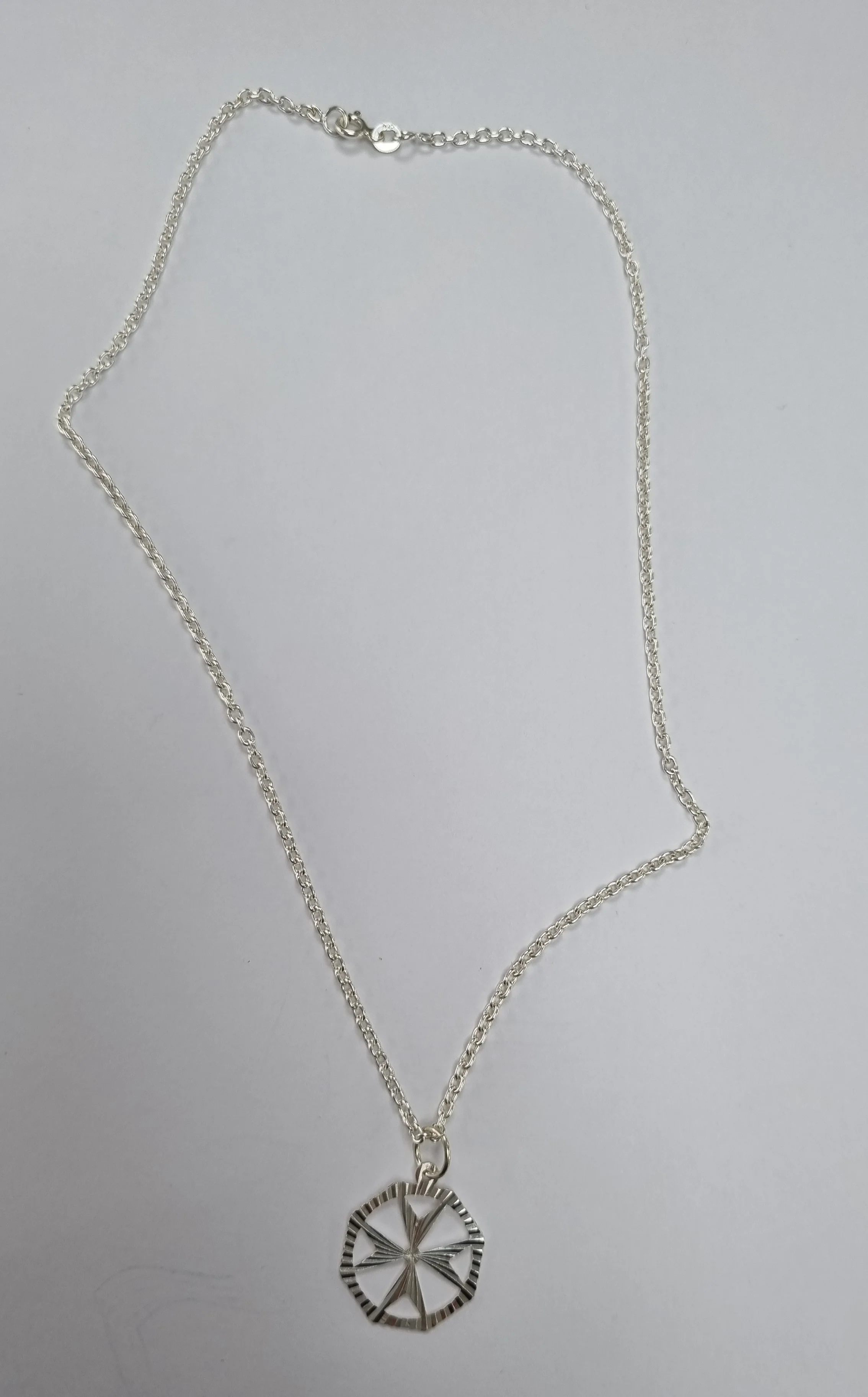 Silver Maltese Cross Necklace 16" - Image 4