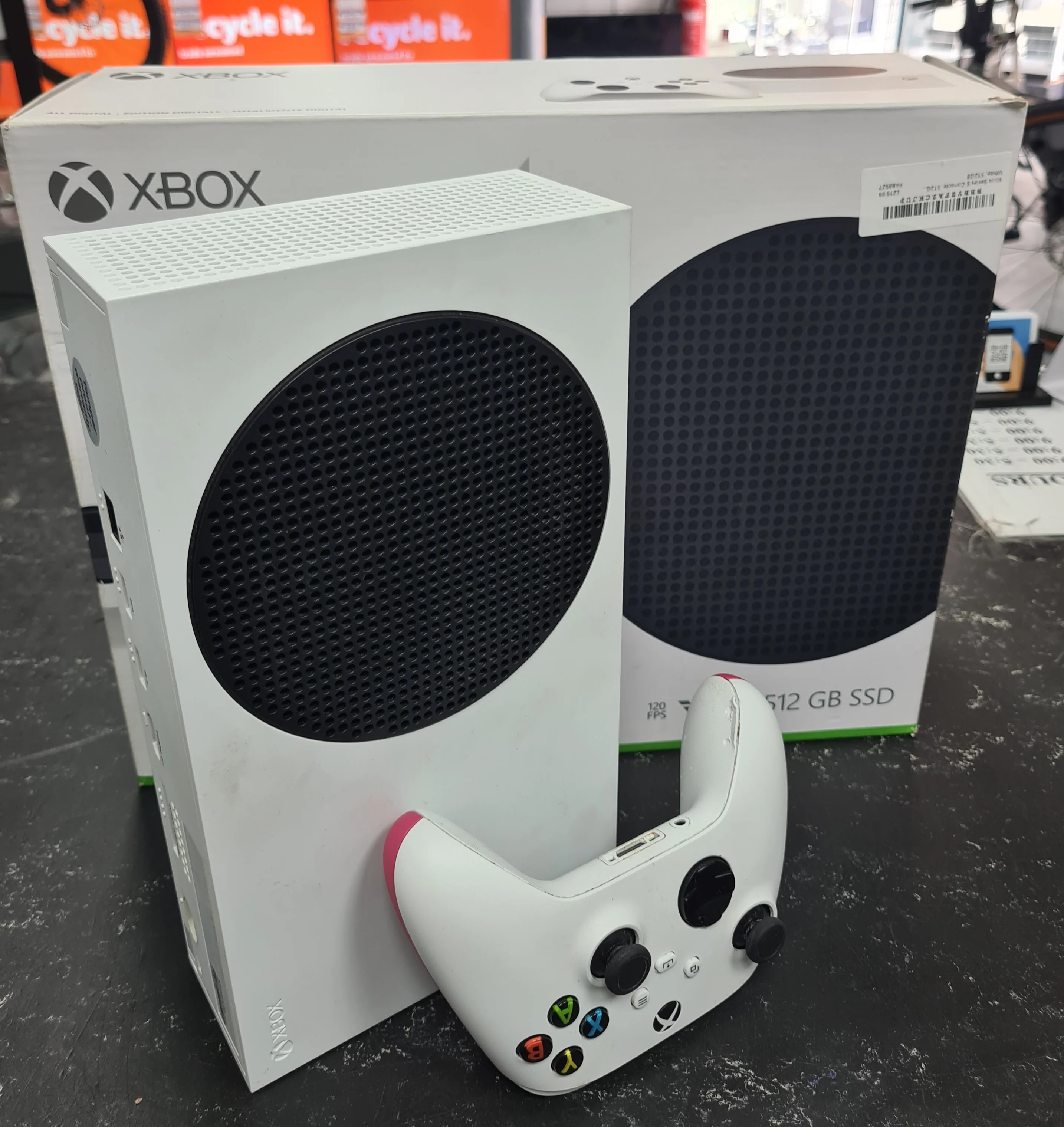 Microsoft Xbox Series S Console, 512GB, White, Boxed With White/Pink Controller And All Leads