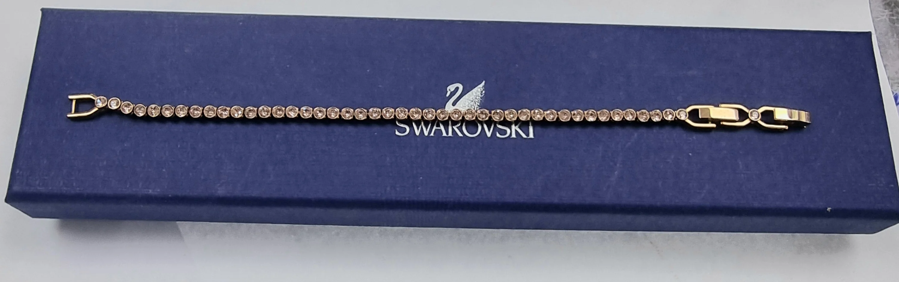 Swarovski Rose Gold Effect Tennis Bracelet 7"