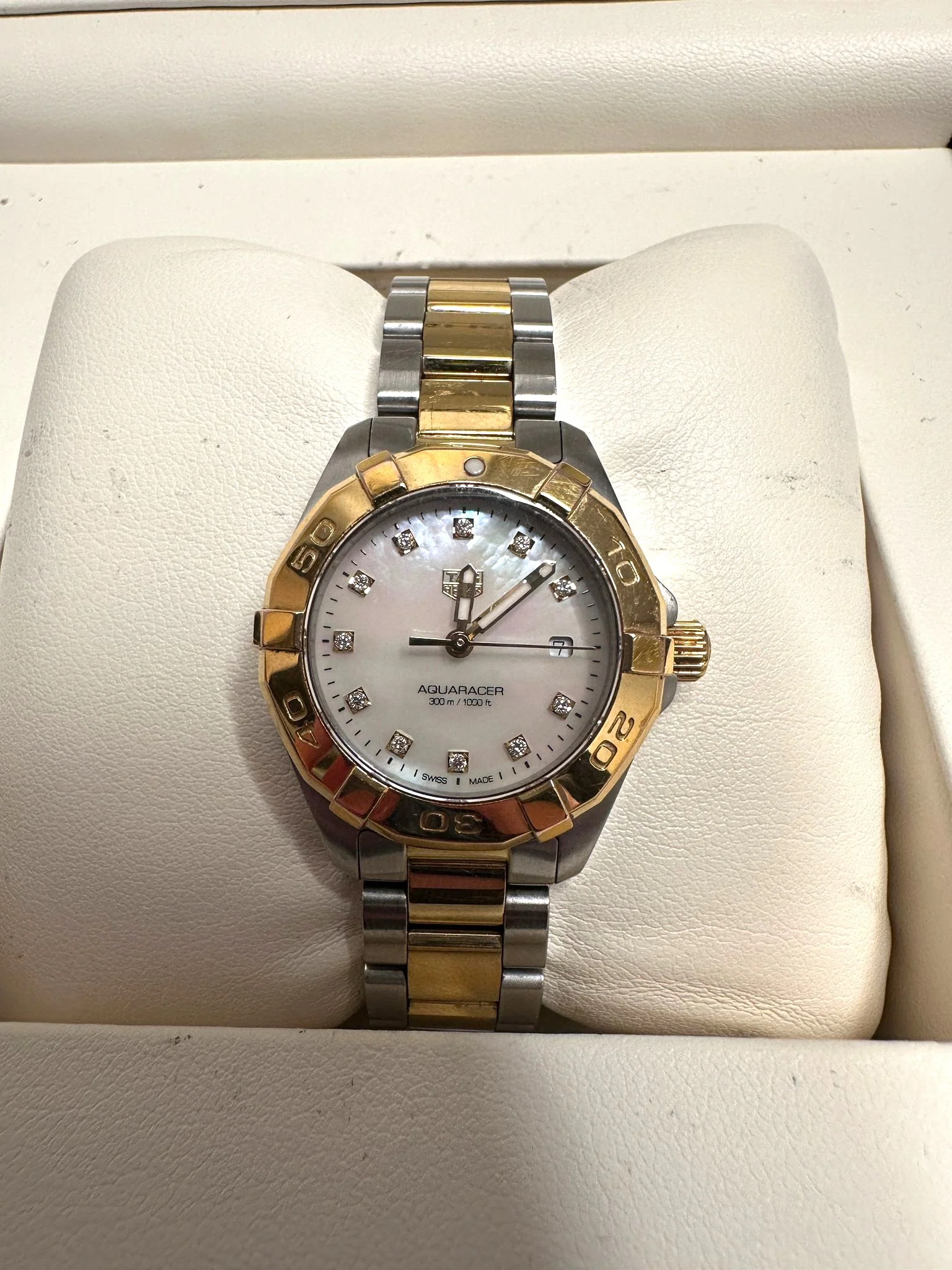 TAG Heuer Aquaracer Mother Of Pearl Diamond Dial Women's Watch - WBD1422 - 2017 - Image 2