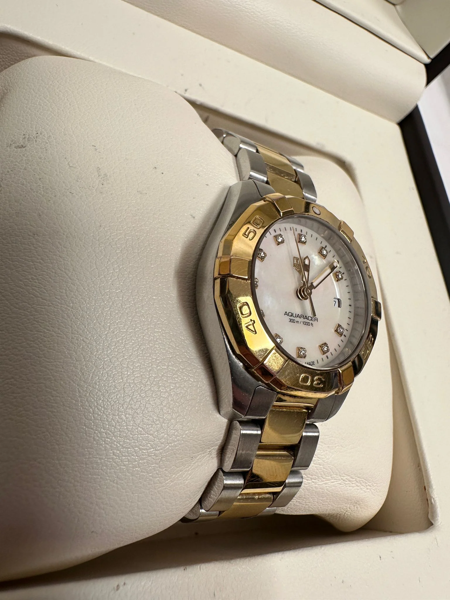 TAG Heuer Aquaracer Mother Of Pearl Diamond Dial Women's Watch - WBD1422 - 2017 - Image 3