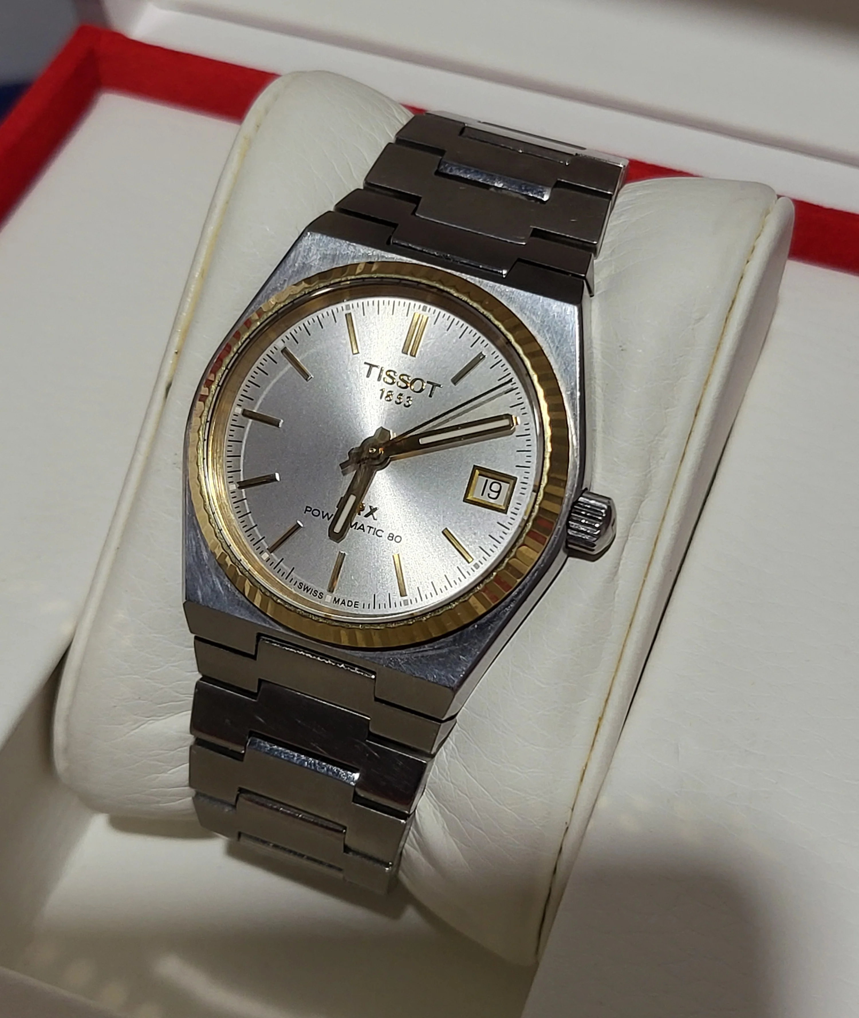 Tissot PRX Powermatic 80 35mm Steel and 18K Gold Bezel Unisex Watch - Image 2