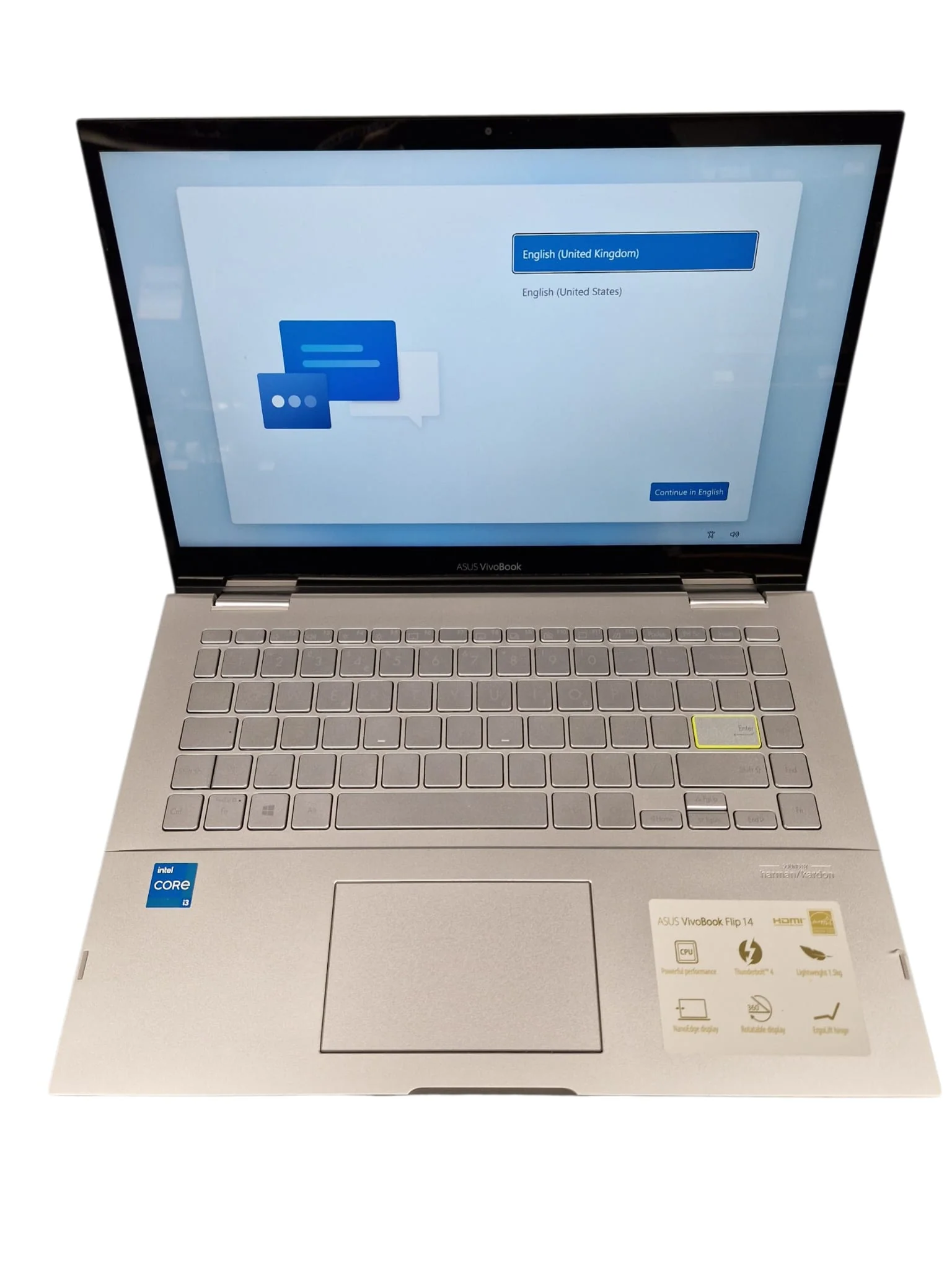 ASUS VivoBook Flip 14" i3 4GB 256GB 2-in-1 Laptop Silver convertible - Image 2