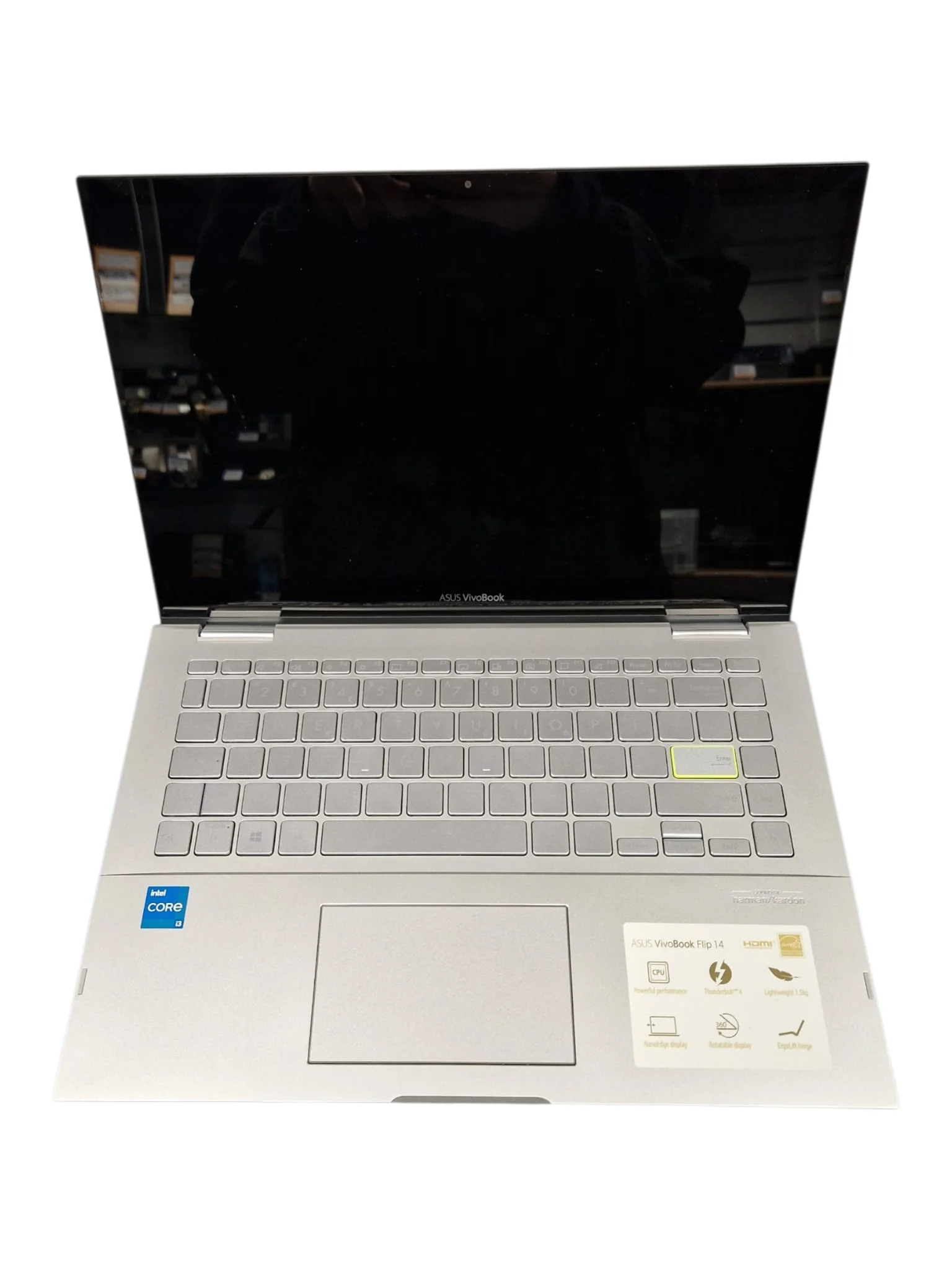 ASUS VivoBook Flip 14" i3 4GB 256GB 2-in-1 Laptop Silver convertible - Image 3