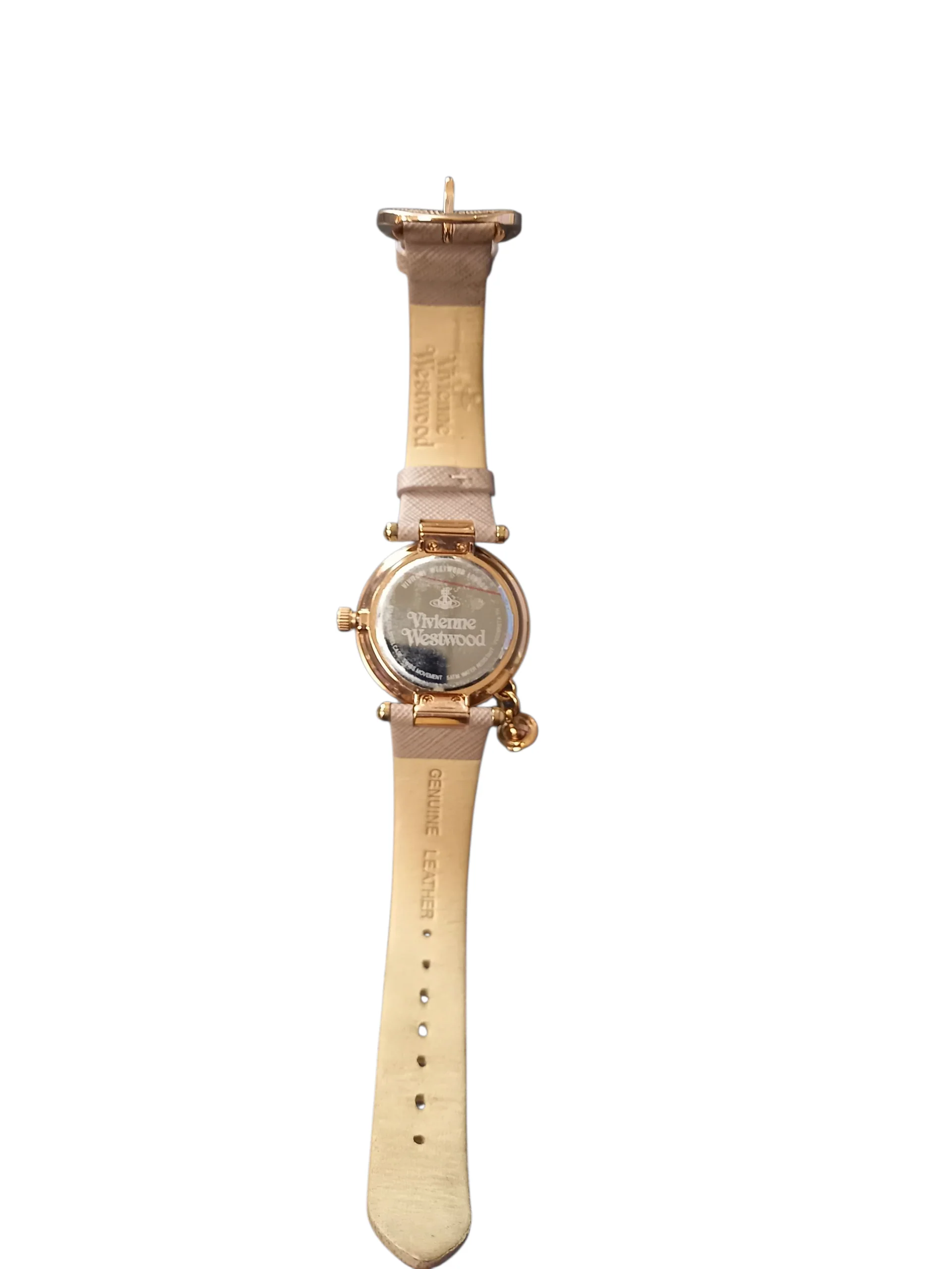 Womens Pink/Silver Orb Pastelle Leather Watch - Image 4