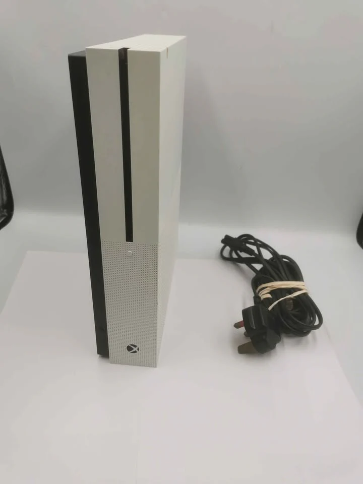 Xbox One S console 500GB white Unboxed with power cables No Controller damage on console cover - Image 2